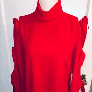 Womens red high neck dress by Alex Marie sz 4 NWT  opening in sleeves gorgeous